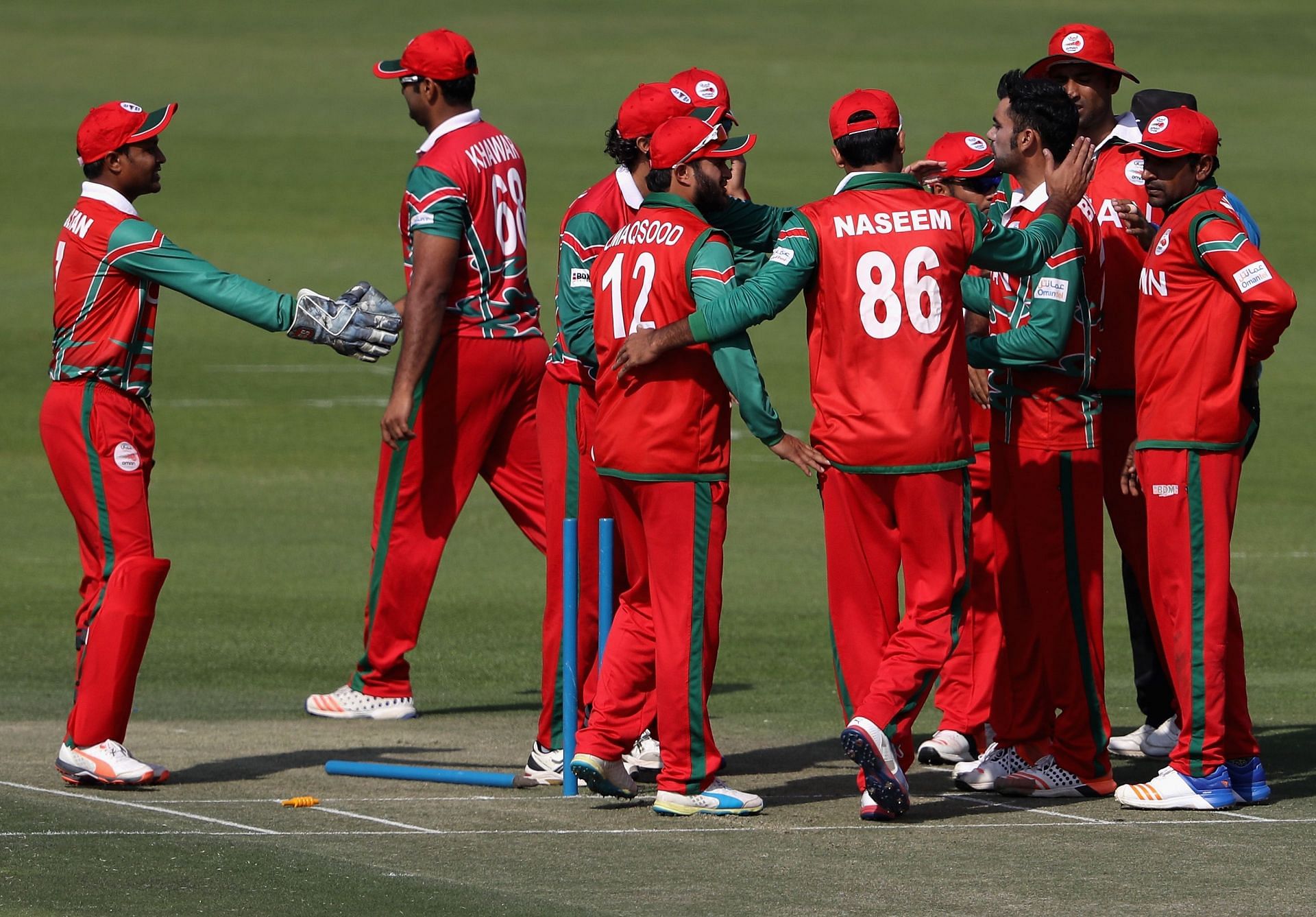 Oman cricket team. Pic: Getty Images